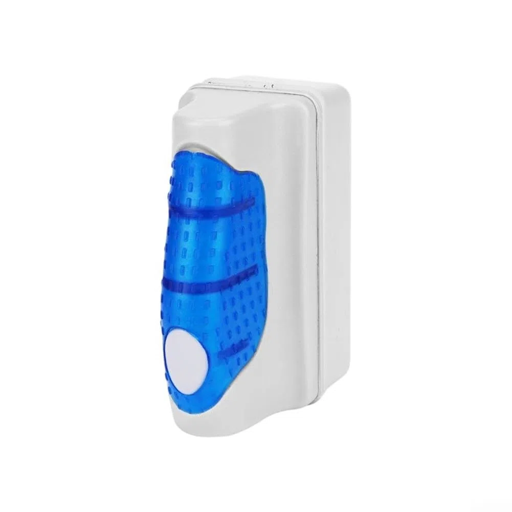 Aquarium-Reiniger, magnetischer Aquarium-Glasreiniger, schwimmendes Aquarium-Reinigungswerkzeug, keine Kratzer für Aquarien, Blau / Weiß (L)