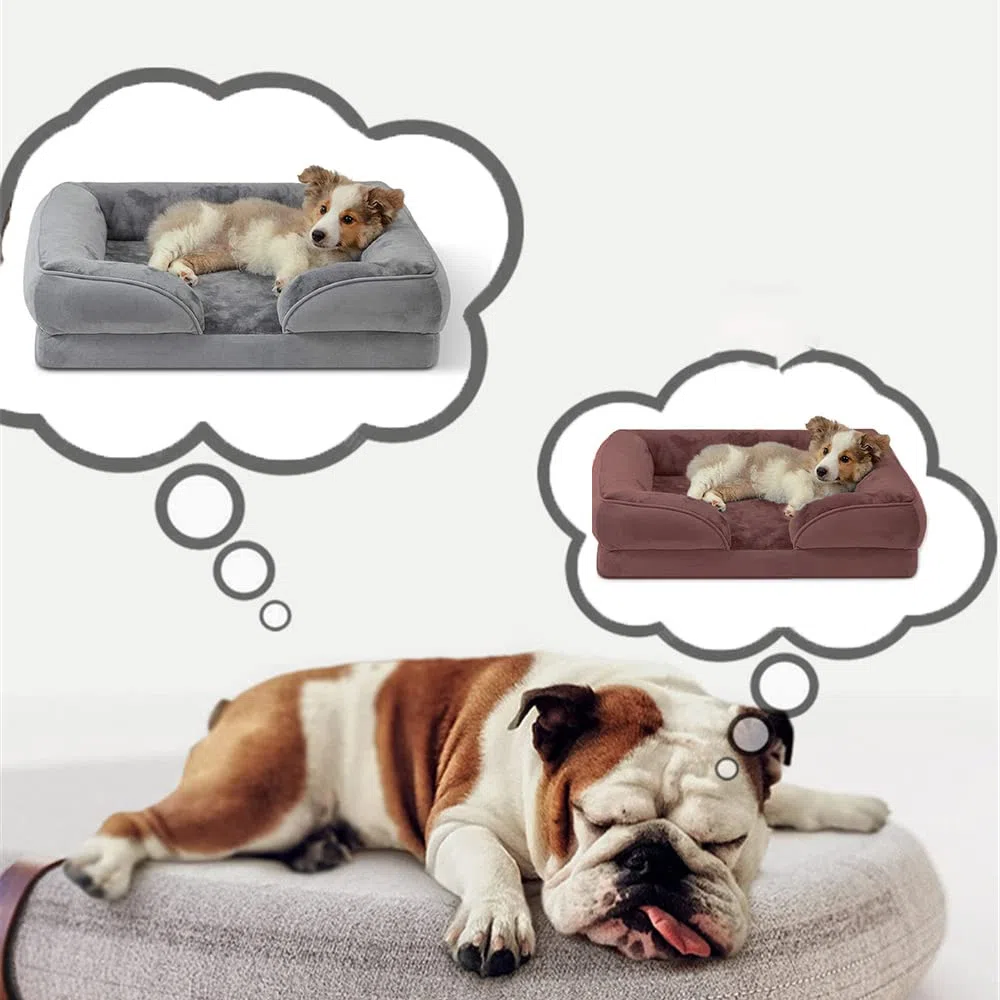Orthopädisches Hundebett kleine Hunde - Hundesofa mit Memory Foam, gemütliches Hundecouch Hunde Bettchen mit abnehmbarem waschbarem Bezug