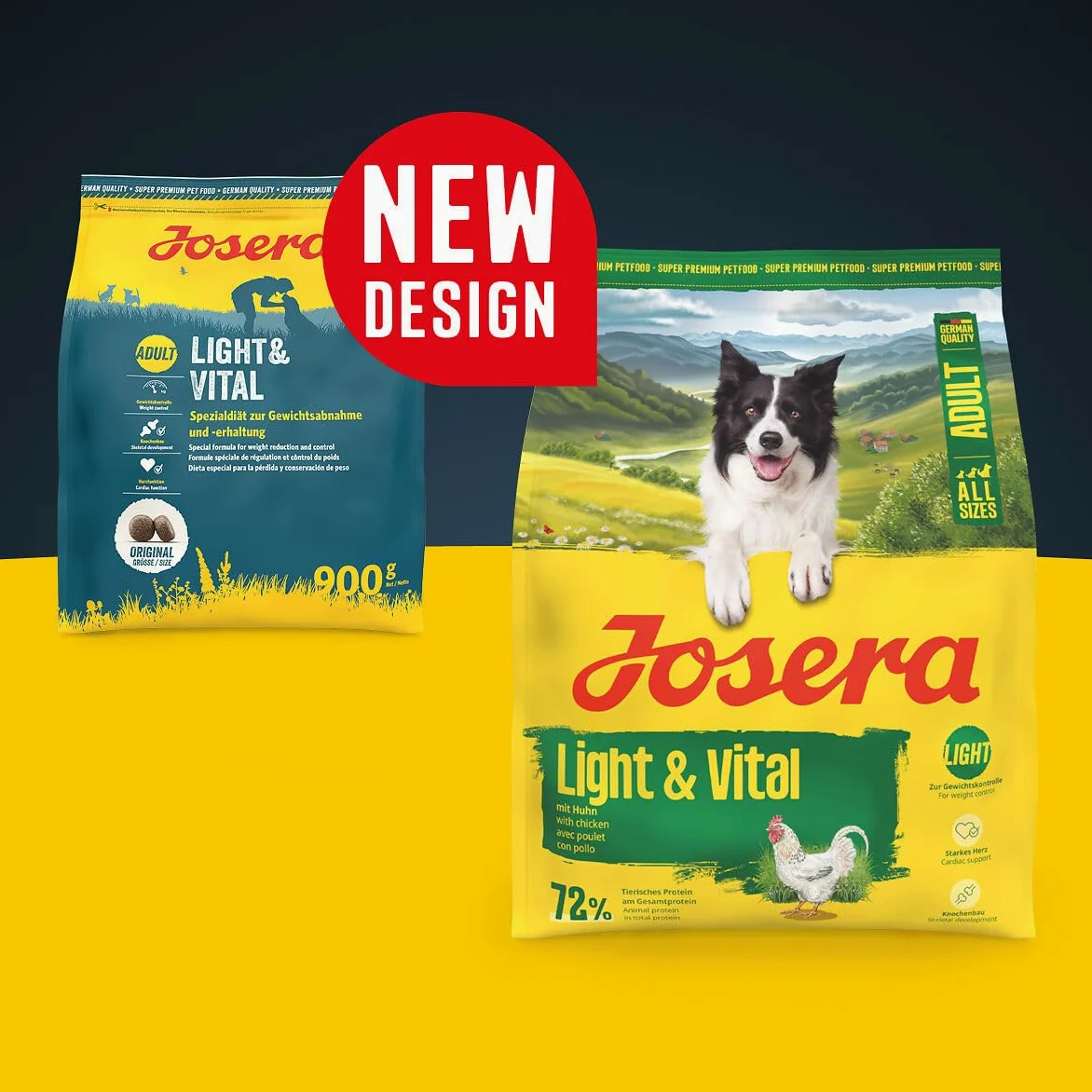 JOSERA Light & Vital (1 x 12,5 kg) | Adult | Premium Trockenfutter mit Huhn & Erbse für ausgewachsene Hunde | wenig Fett & viel Protein zur Gewichtskontrolle | leicht verdaulich | weizenfrei | 1x
