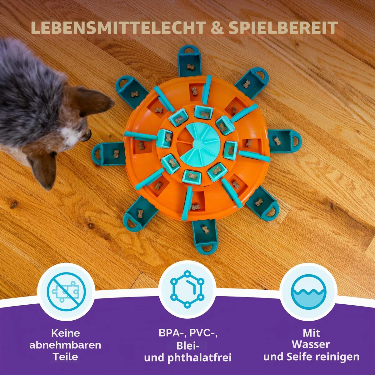 Outward Hound by Nina Ottosson Tower of Treats Level 4 Expert Dog Treat Puzzle for Enrichment, Orange
