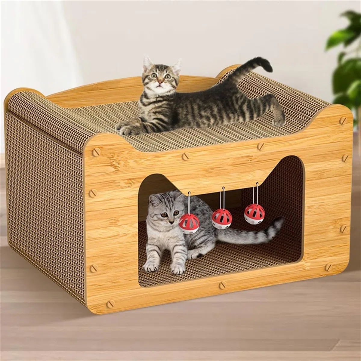 kratzmatte Verschleißfestes Wellpapier, Katzenstreu, Katzenkratzbrett, Katzensofa, universelles großes Sofa, Haus, Haustierspielzeug kratzbrett für Katzen(50cm)