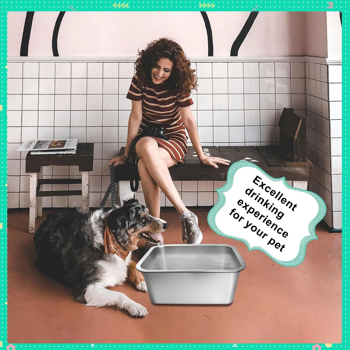 Extra großer Wassernapf für Hunde, robuster Edelstahl-Hundenapf, sicherer Wasser- und Futternapf mit hoher Kapazität für große, XL-Rassen, für drinnen und draußen