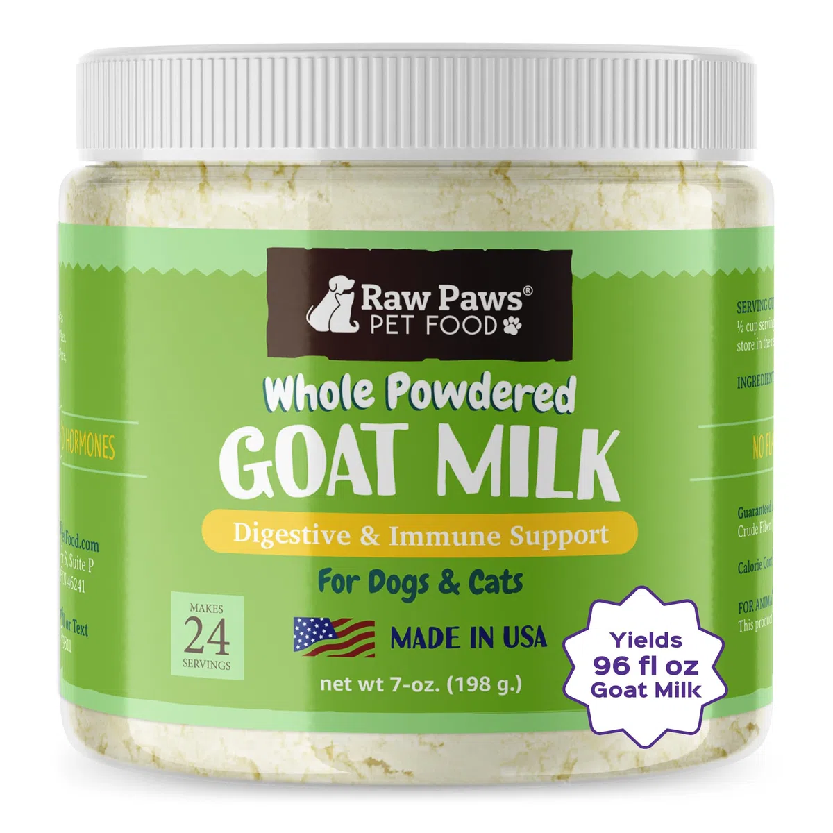 Raw Paws Frozen Ziegenmilch für Hunde und Katzen – Hergestellt in den USA – Milchersatz für Welpen & Kätzchen – Ziegenmilch Nahrungsergänzungsmittel für Haustiere – Tierfutter Topper & Enhancer