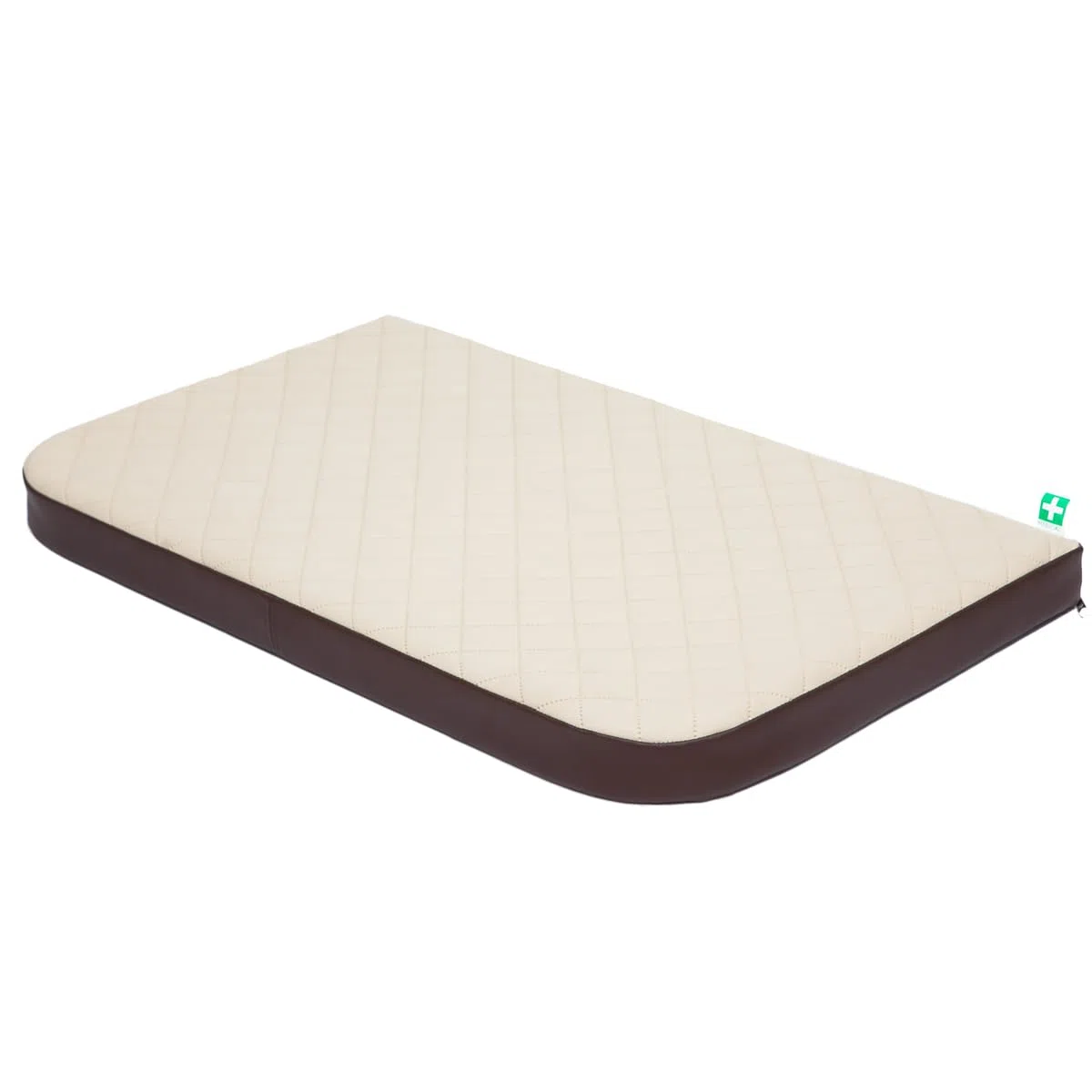 orthopädisches MEDICO Lux Hundematratze ÖKOLEINEN, Hundebett für Kleine, Mittlere, Große Hunde - Robustes, wasserdichtes Hundekissen, ergonomisches Tierbett - 120x80x19 cm Braun mit beige