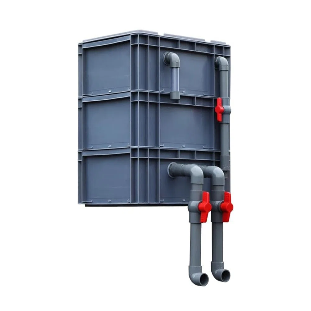 Aquarienfilterkasten, Außenfilter-Set for Aquarien, grau, verschiedene Größen for Kaltwasser-, Tropen- und Meeresaquarien(60x40x67cm)