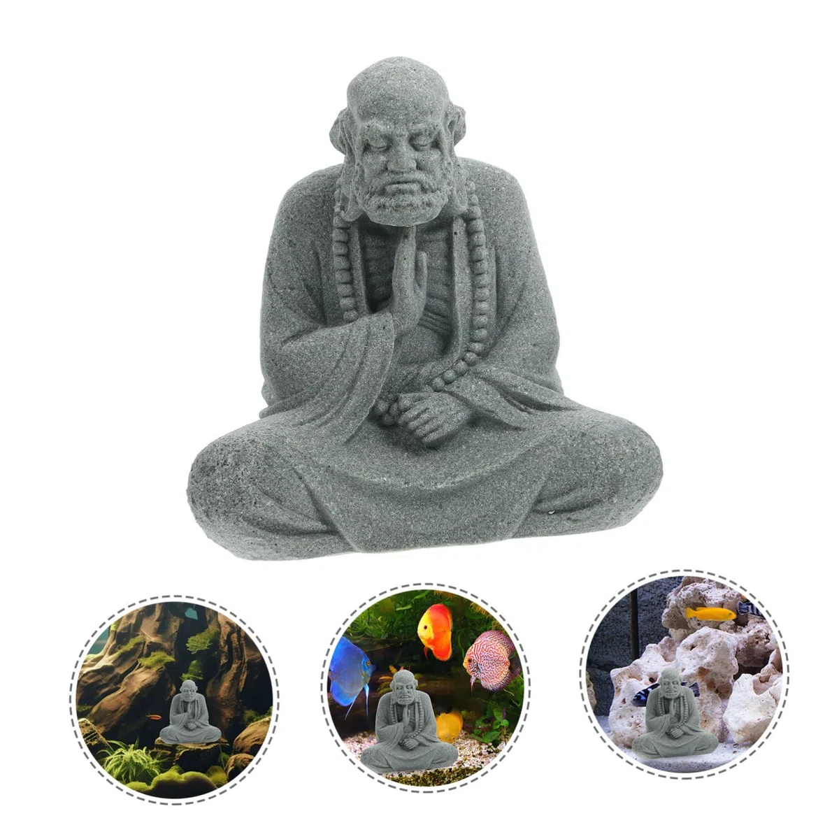 BESPORTBLE 5stücke Fischteich Buddha Statue Aus Resin Dekorative Buddha-Figur Für Aquarien Handgefertigte Meditationsskulptur Widerstandsfähig Und Detailreich Für Zen-Dekoration Im