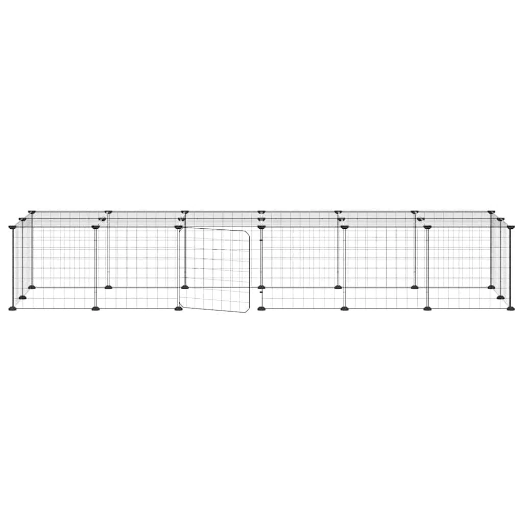 28-TLG. Haustierkäfig mit Tür Schwarz 35x35 cm Stahl für Hamster Meerschweinchen Kaninchen Hasen Mäuse Ratten Chinchillas Frettchen Degu Nager, Indoor Outdoor, Erweiterbar, Mehrstöckig