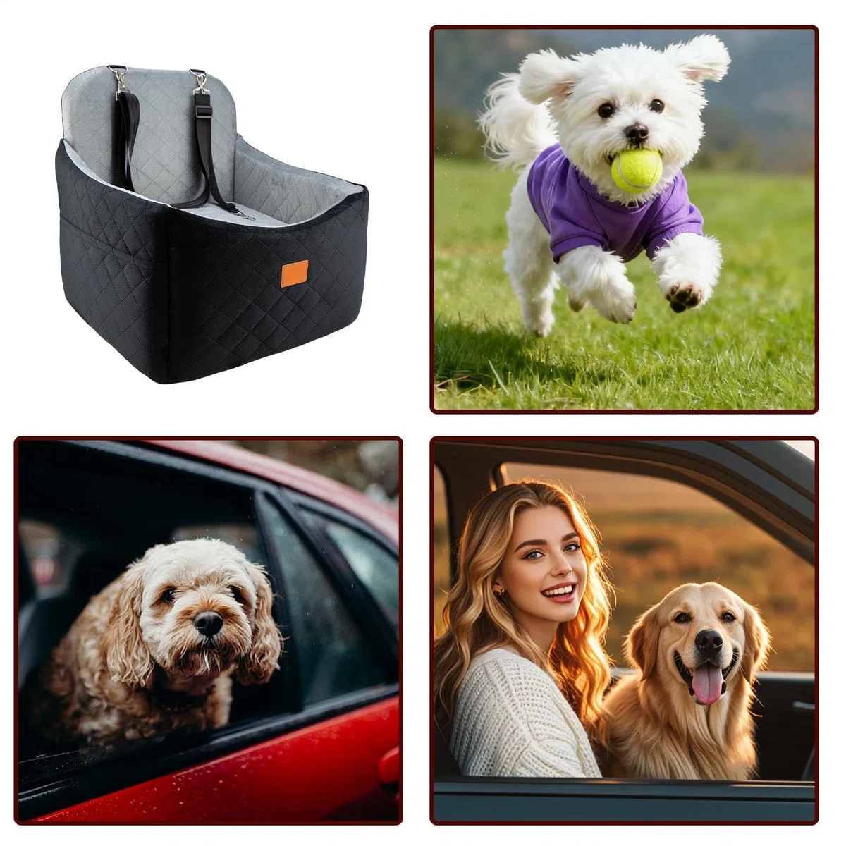 Hunde-Autositz Memory-Reisebett | Erhöhter Autositz für kleine Hunde für Tägliche Pendelfahrten, Roadtrips, Lange Autofahrten, Reisen, Urlaub,