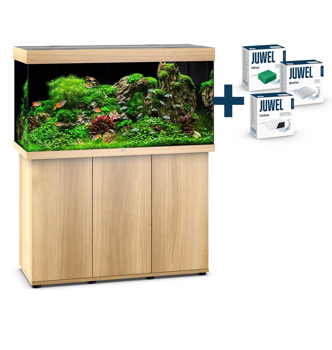 JUWEL Aquarium Rio 350 Kombination Helles Holz Premium-Bundle