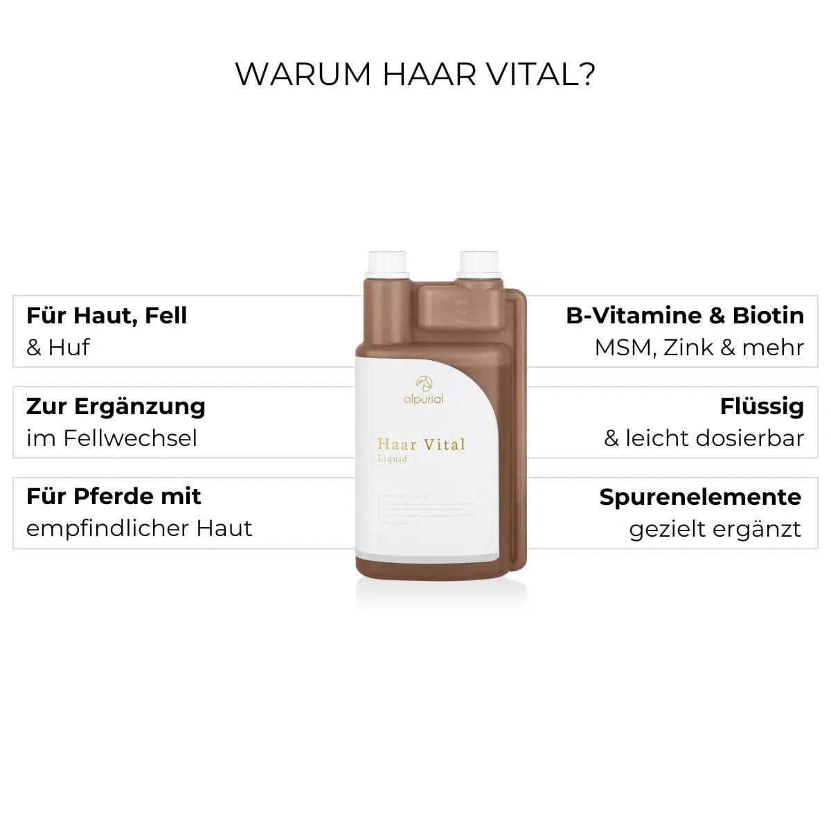 Haar Vital – Ergänzungsfuttermittel für Pferde – mit Biotin, Zink & B-Vitaminen – geeignet im Fellwechsel – für Haut, Fell & Haarstruktur – vom Tierarzt entwickelt