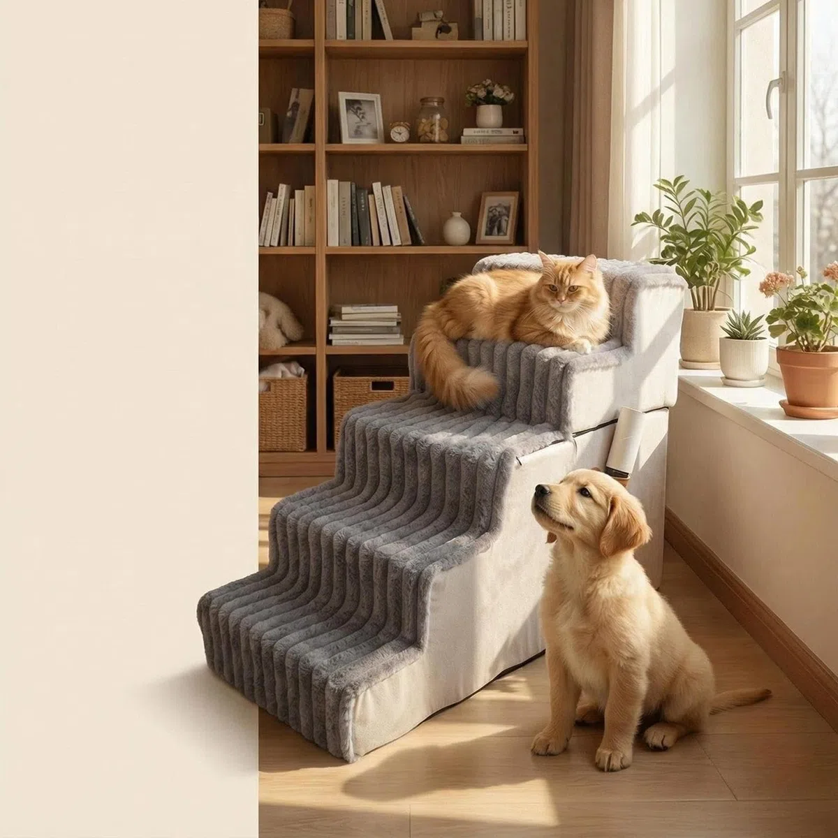 Rampe für Hunde, Zubehör für Tiere, abnehmbar, rutschfest | Rutschfeste Stufen für Hunde, Katzen, Sofa, Couch, Wohnung und Balkon