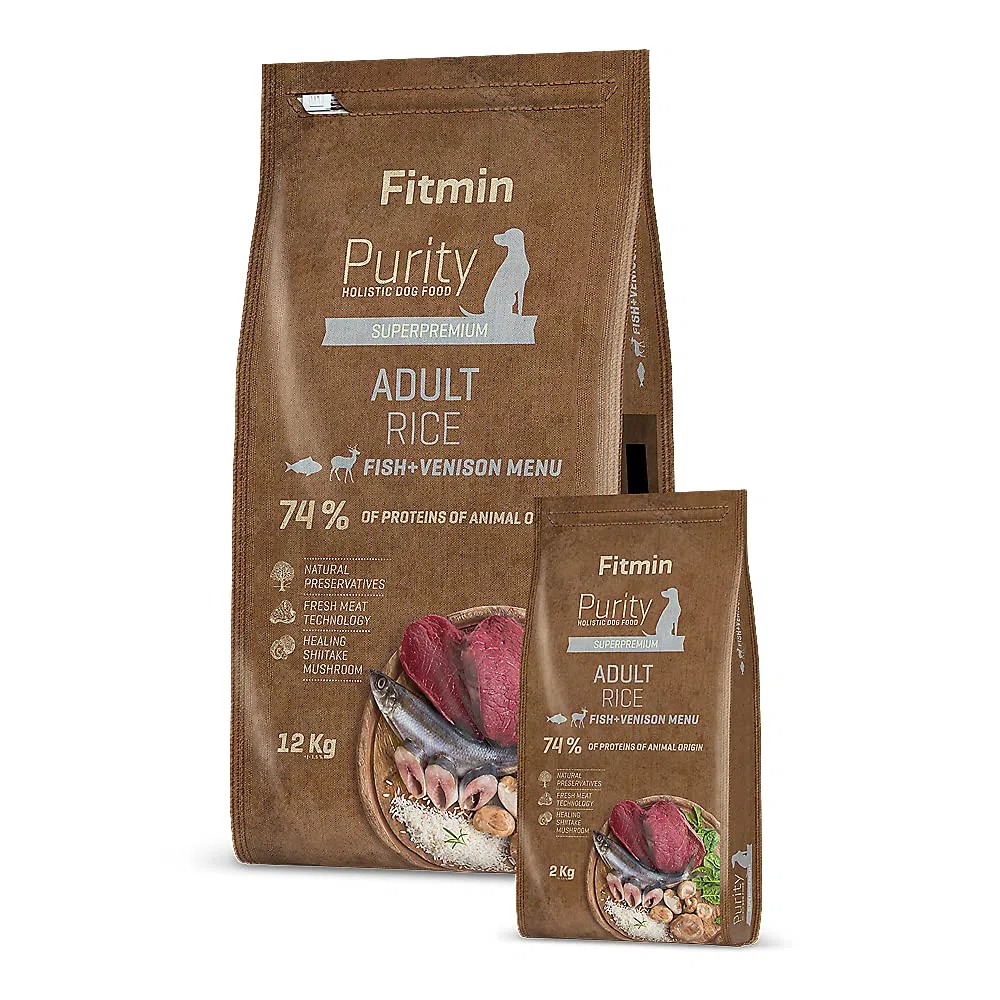 Fitmin Dog Purity Rice Adult Fish & Venison | Hundetrockenfutter | 12 kg