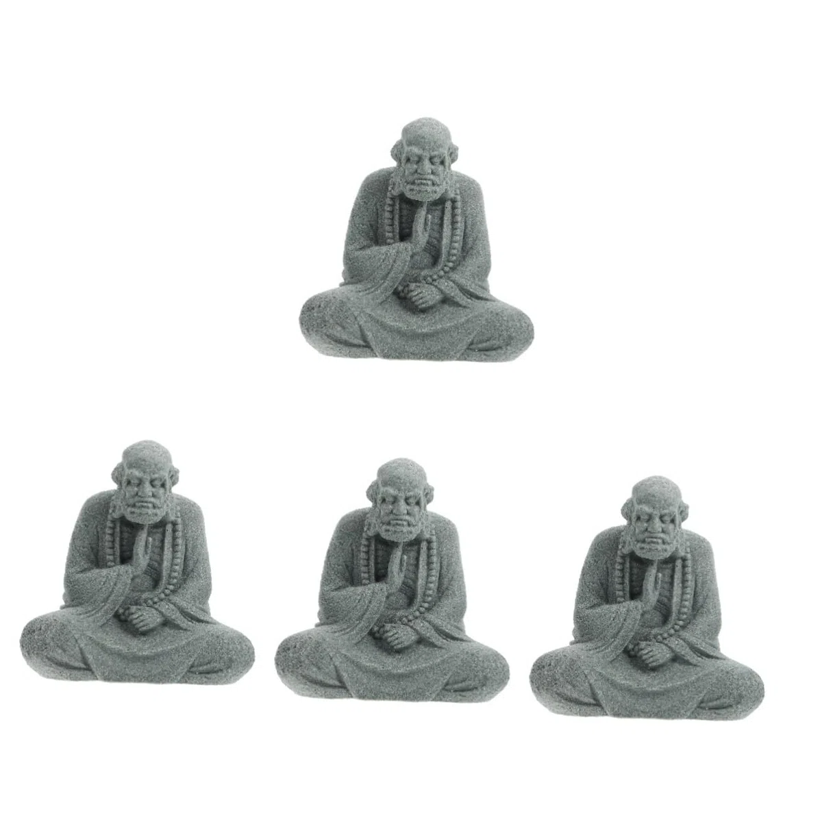 HANABASS 4stücke Buddha Statue Resin Für Aquarien Und Garten Zen Dekoration Mit Stabiler Basis Für Tisch Und Buddhistische Tempel Detailreiche Gestaltung Für Harmonische