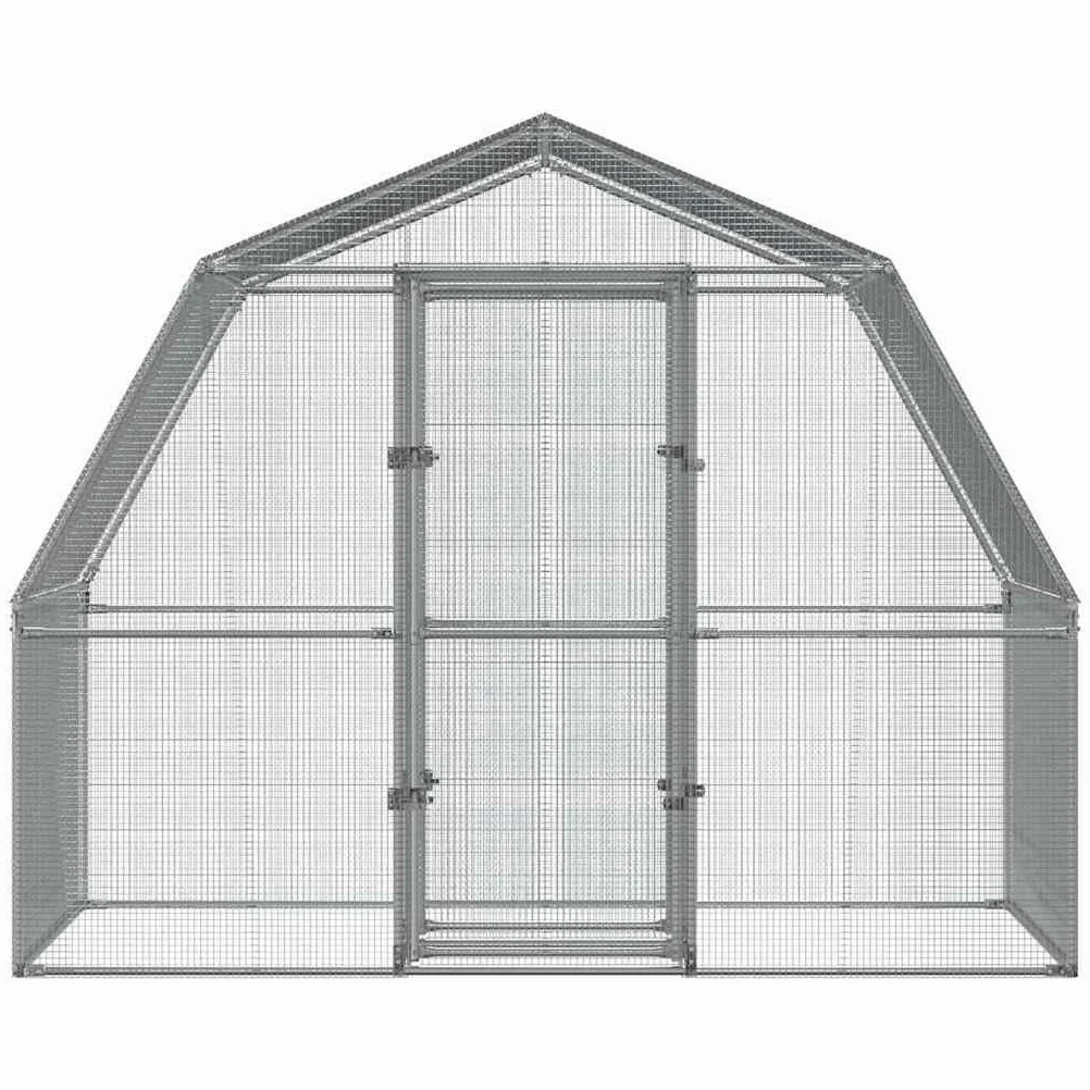 vidaXL Voliere mit Tür Vogelvoliere Vogelbauer Papageienkäfig Außenvoliere Wellensittichkäfig Silbern Verzinkter Stahl