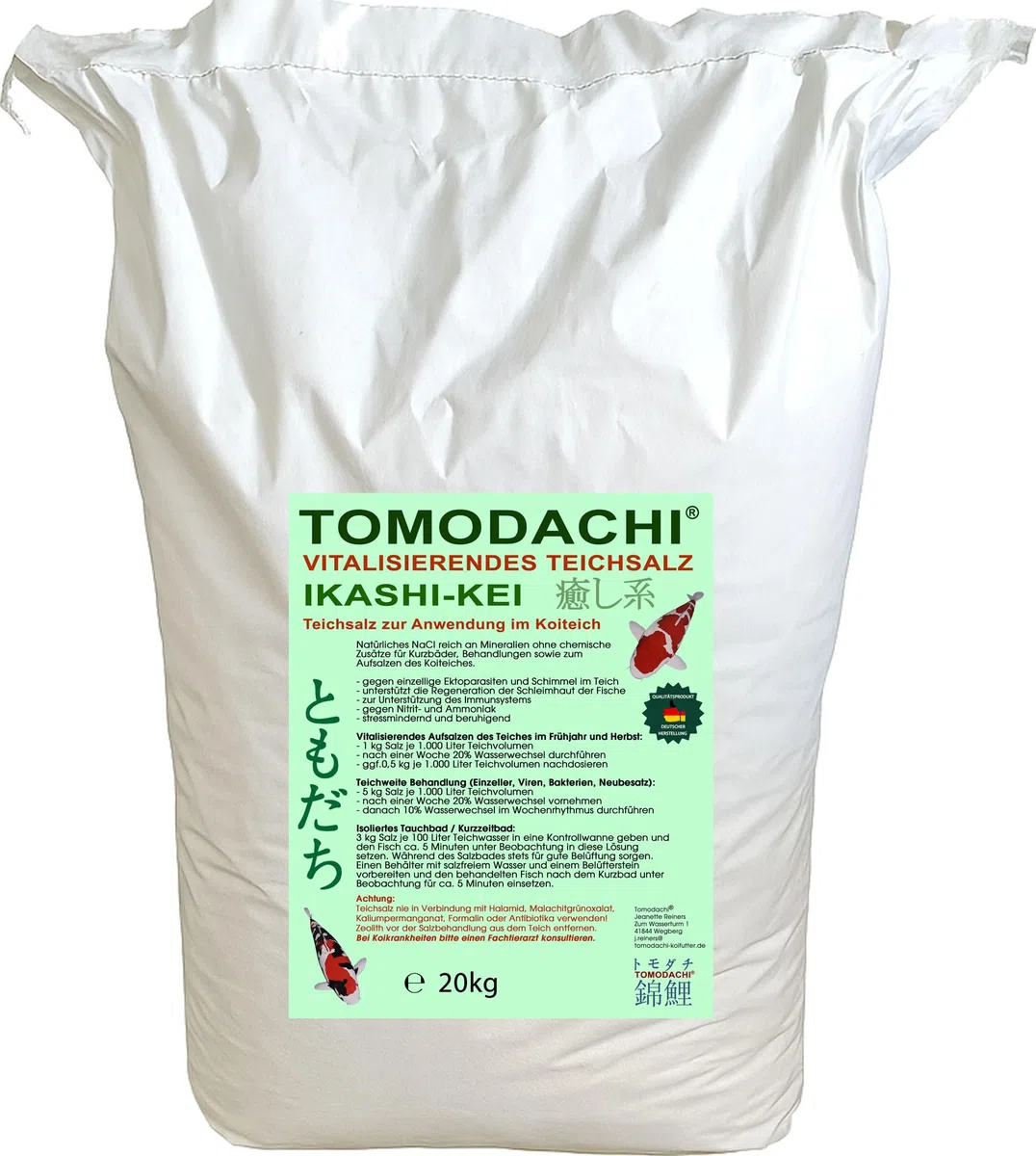 Teichsalz Natursalz gegen Nitrit Ammoniak Stress Koi 20kg Sack