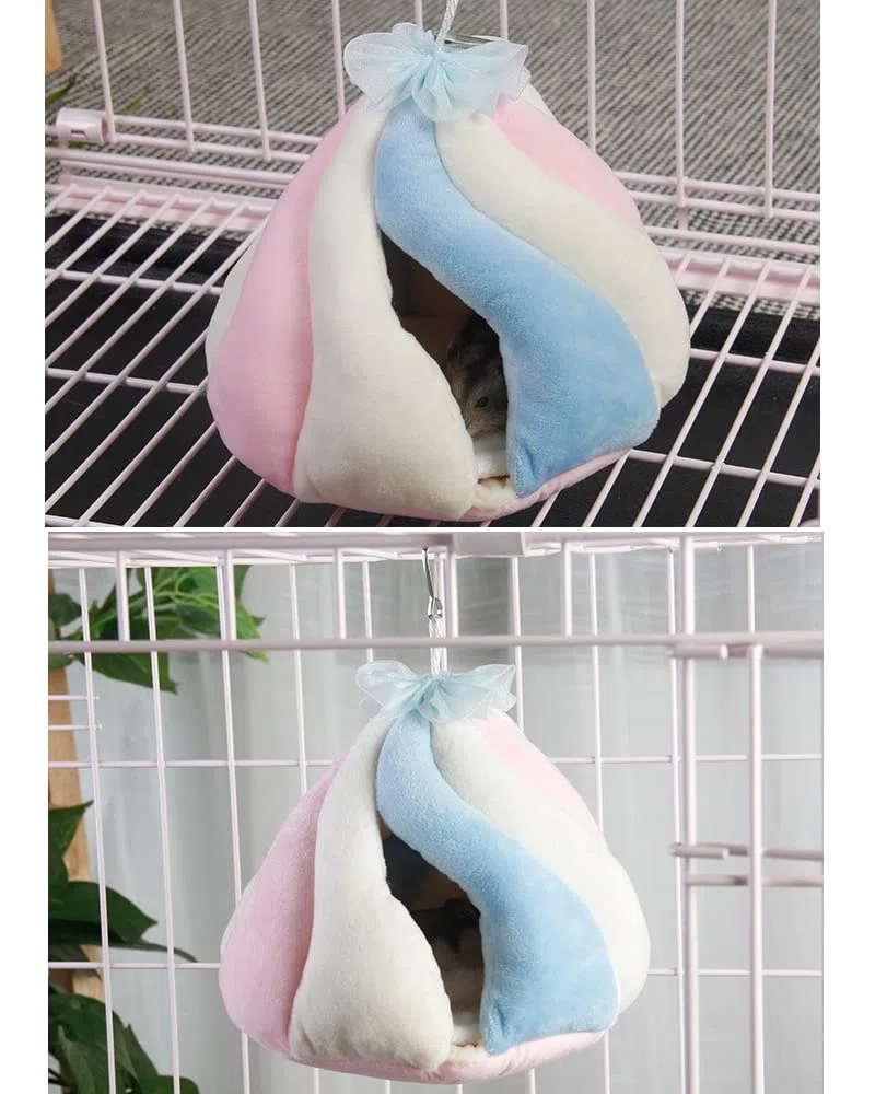 Meerschweinchenbett, Kleintierbett, waschbares Meerschweinchen-Versteck für Fantasie, Marshmallow, Kleintiervilla für Kaninchen, Hamster, Chinchilla, Meerschweinchen, weiches warmes Plüschnest