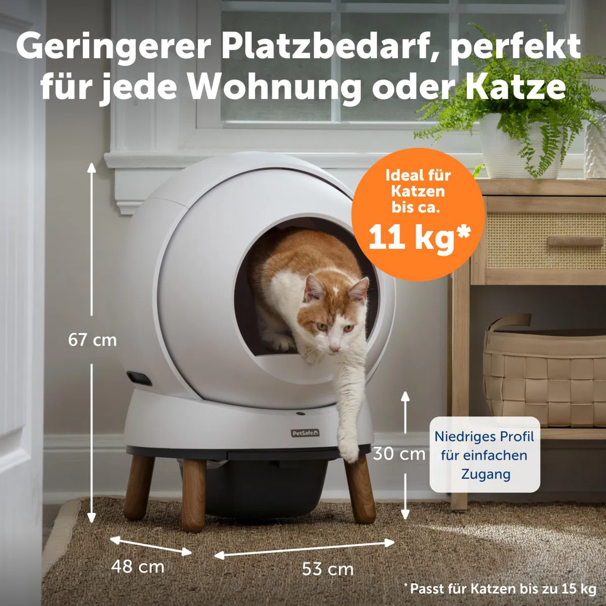 PetSafe ScoopFree SmartSpin Selbstreinigende Katzentoilette | Fortschrittliche Geruchsbekämpfung, Gesundheitsmonitor, App-gesteuert, Kompatibel mit Jeder Streu
