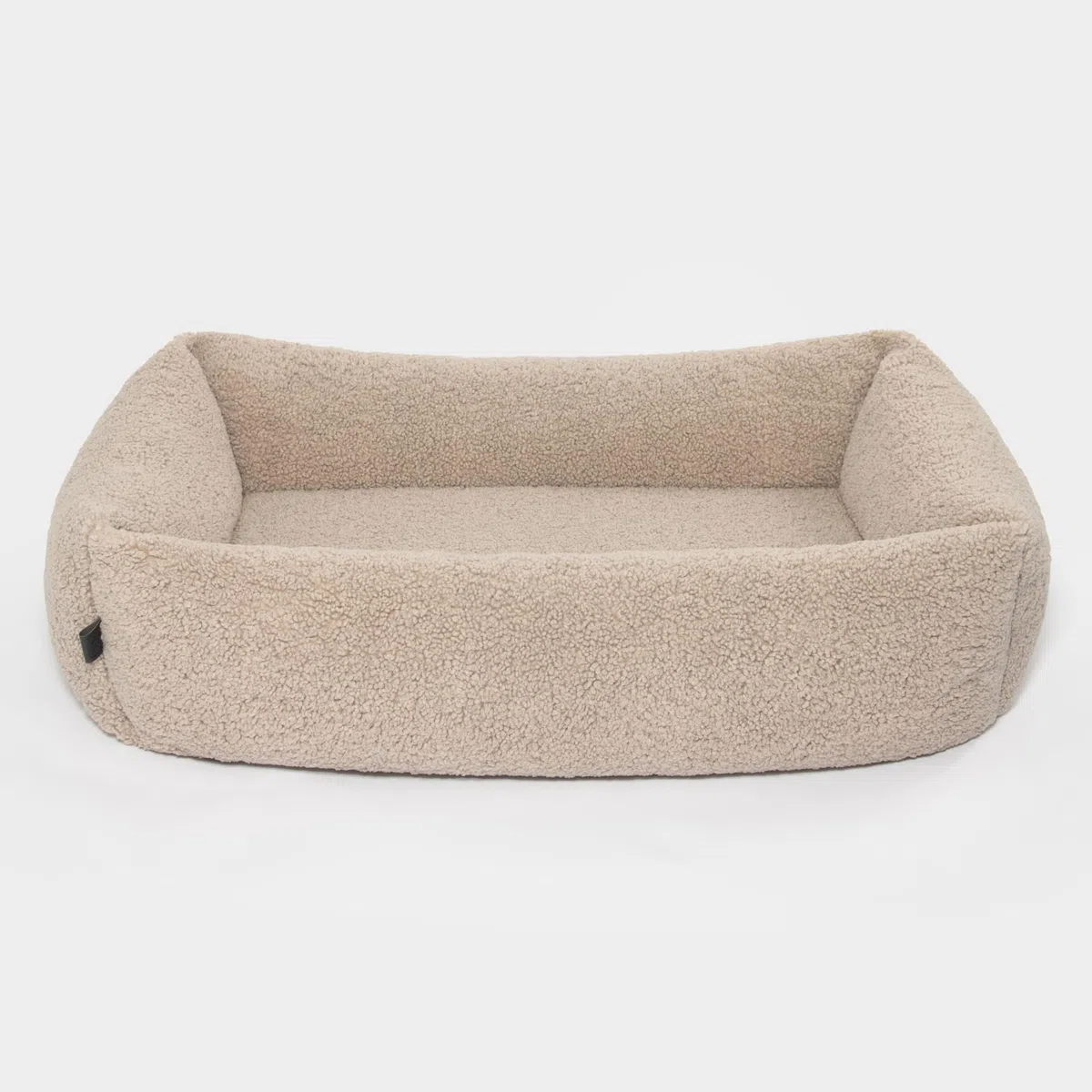 Sven Hundebett | Orthopädisches Hundebett | Teddy-Stoff | Hundekörbchen für kleine, mittelgroße und große Hunde (Greige, 75x105cm)