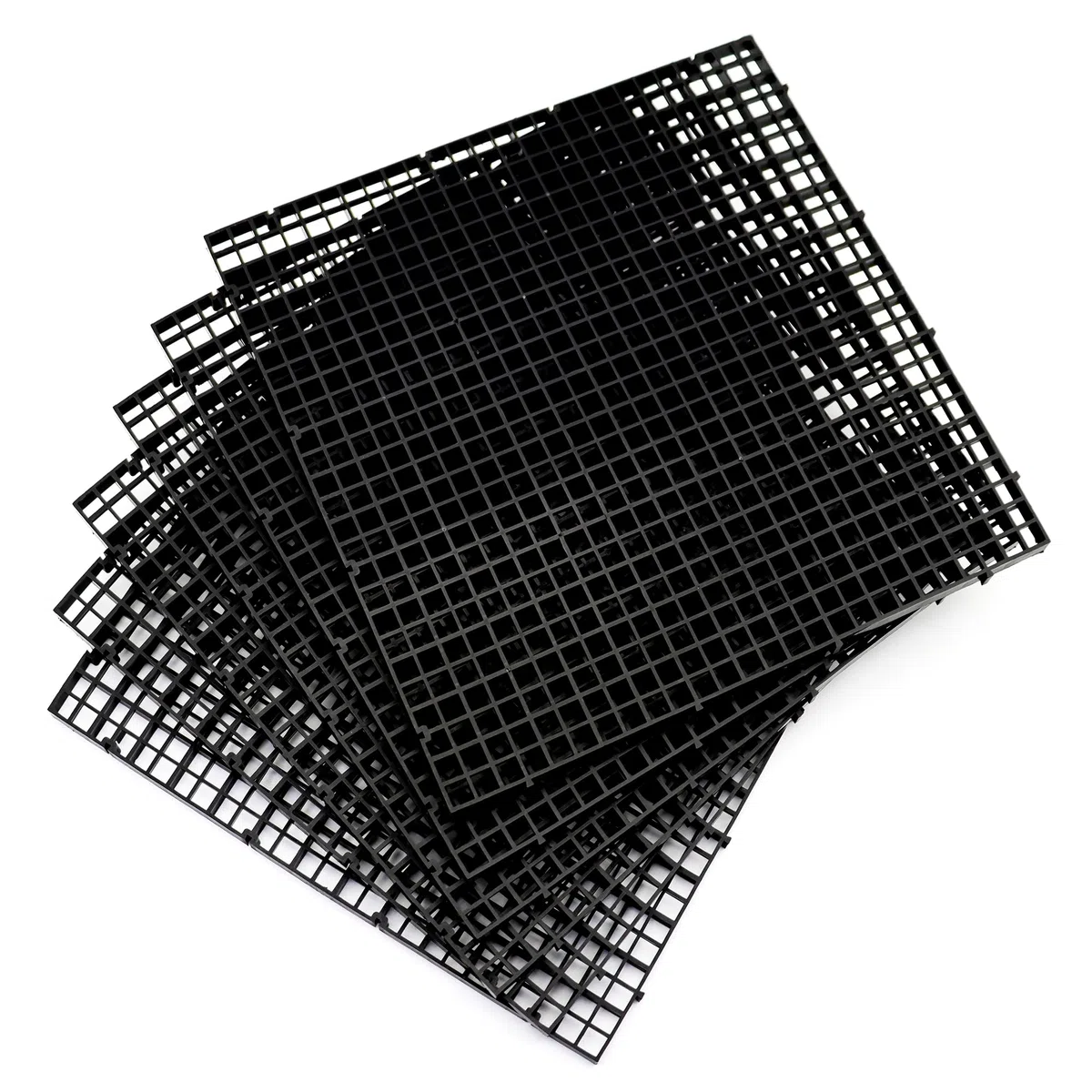 ALEGI Unterschale für Aquarien, Kunststoff, 6 Stück, Schwarz