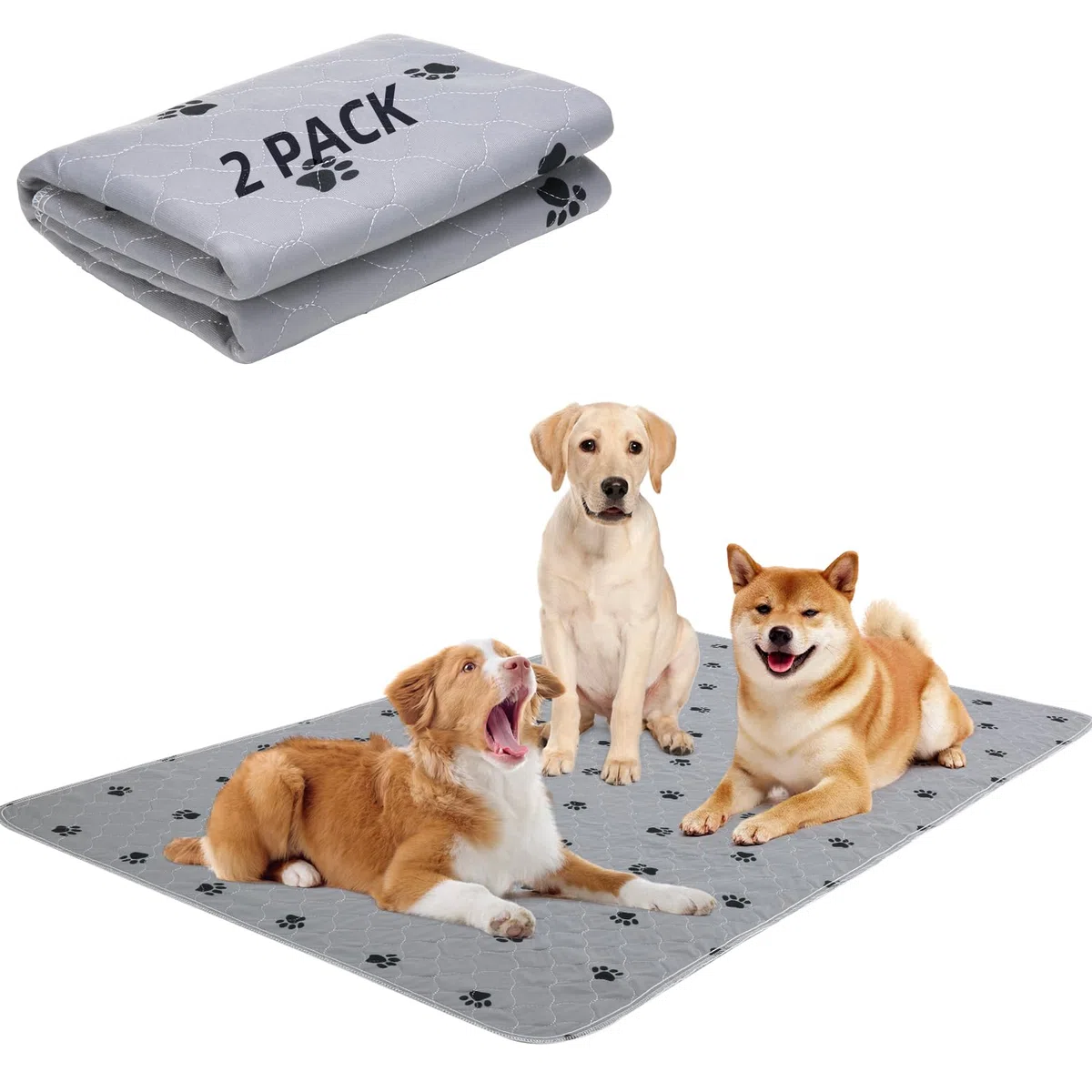 PUPTECK Waschbare Urini-Pads für Hunde – wasserdichte wiederverwendbare Welpentöpfchen-Trainingspads – schnelle Absorption rutschfeste Haustierfutter-Matte – Meerschweinchen-Unterlage für kleine Tiere