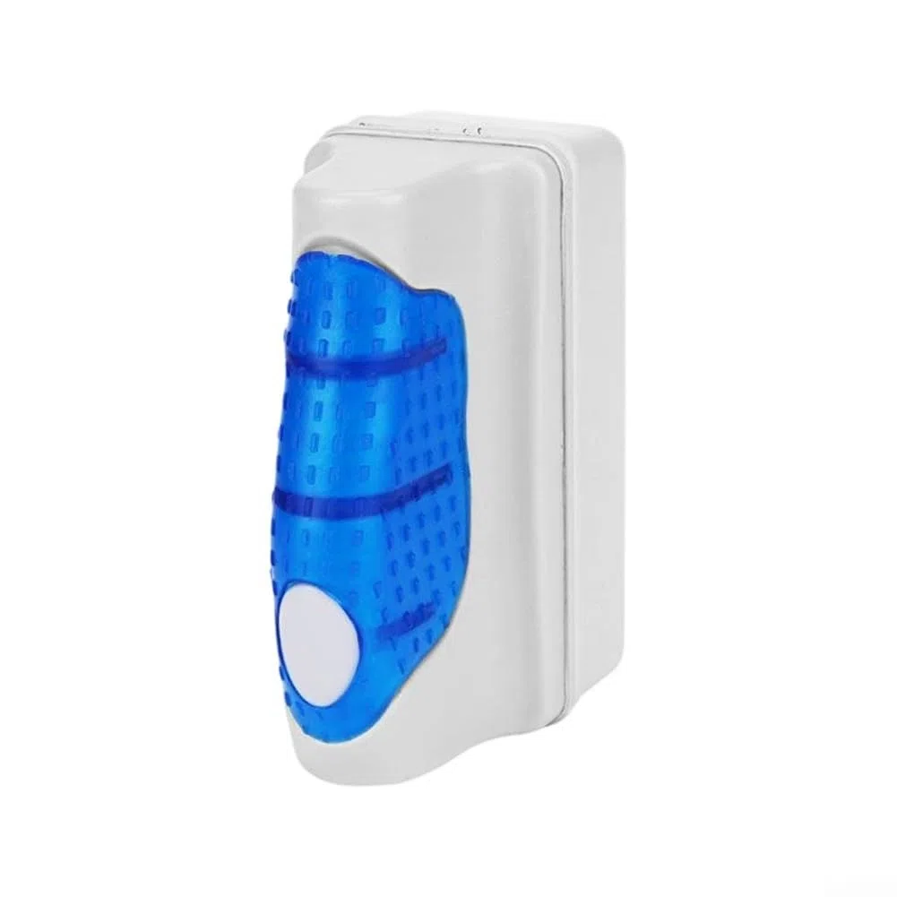 Aquarium-Reiniger, magnetischer Aquarium-Glasreiniger, schwimmendes Aquarium-Reinigungswerkzeug, keine Kratzer für Aquarien, Blau / Weiß (L)