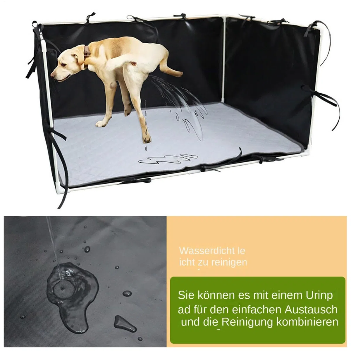 Hundepee -Pad -Halter, Hund Splash Box Guard - Welpen -Toilettenzaun, einfache saubere tragbare Urinpolsterzaun wasserdichtes 600D -