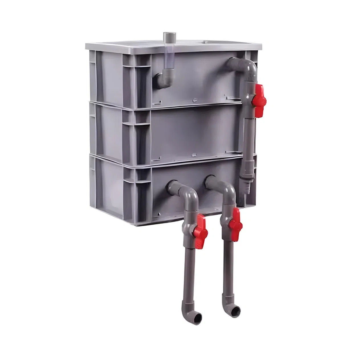 Aquariumfilter – Umwälzfilter mit Wasserfall-Effekt, externes Teichwasserzirkulationssystem zum Selbstbau, großes Filterset für Teiche (30 x 20 x 33 cm)