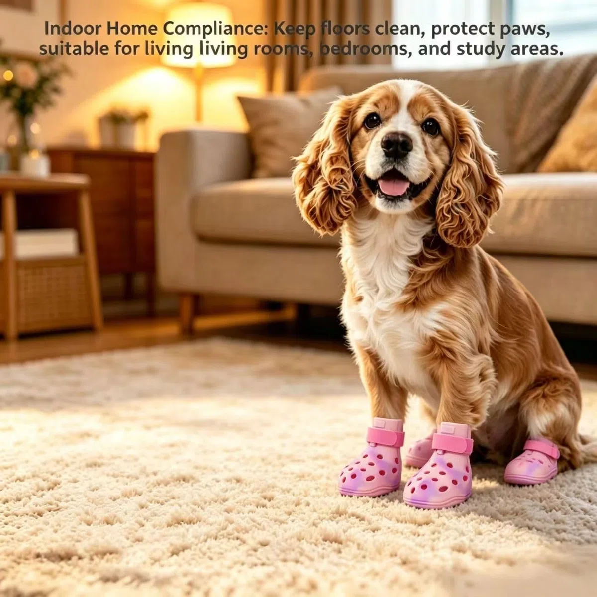 Hundeschuhe für heißen Gehweg, verstellbare Magic Tape-Stiefel für kleine, mittelgroße und große Hunde, rutschfest, leicht zu reinigen, Pfotenschutz für Strand, Outdoor und heißes Wetter (Rosa, S)