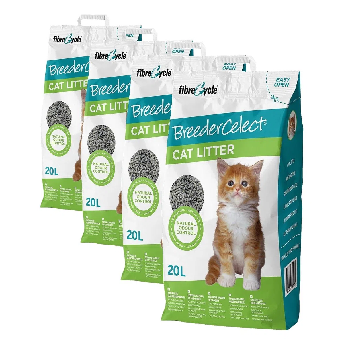 Breeder Celect BE20 Katzenstreu, 20l (Packung mit 4)