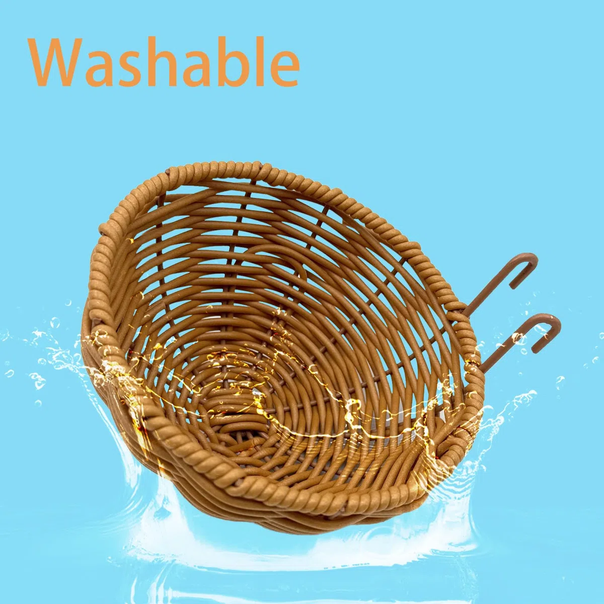 Rattan-Vogelnest für Käfig, 2 Stück, zum Aufhängen, waschbar, weich, warm, Schlafhütte, Vogelkäfig, Zubehör für Nymphensittiche, Wellensittiche, Finken, Kanarienvögel