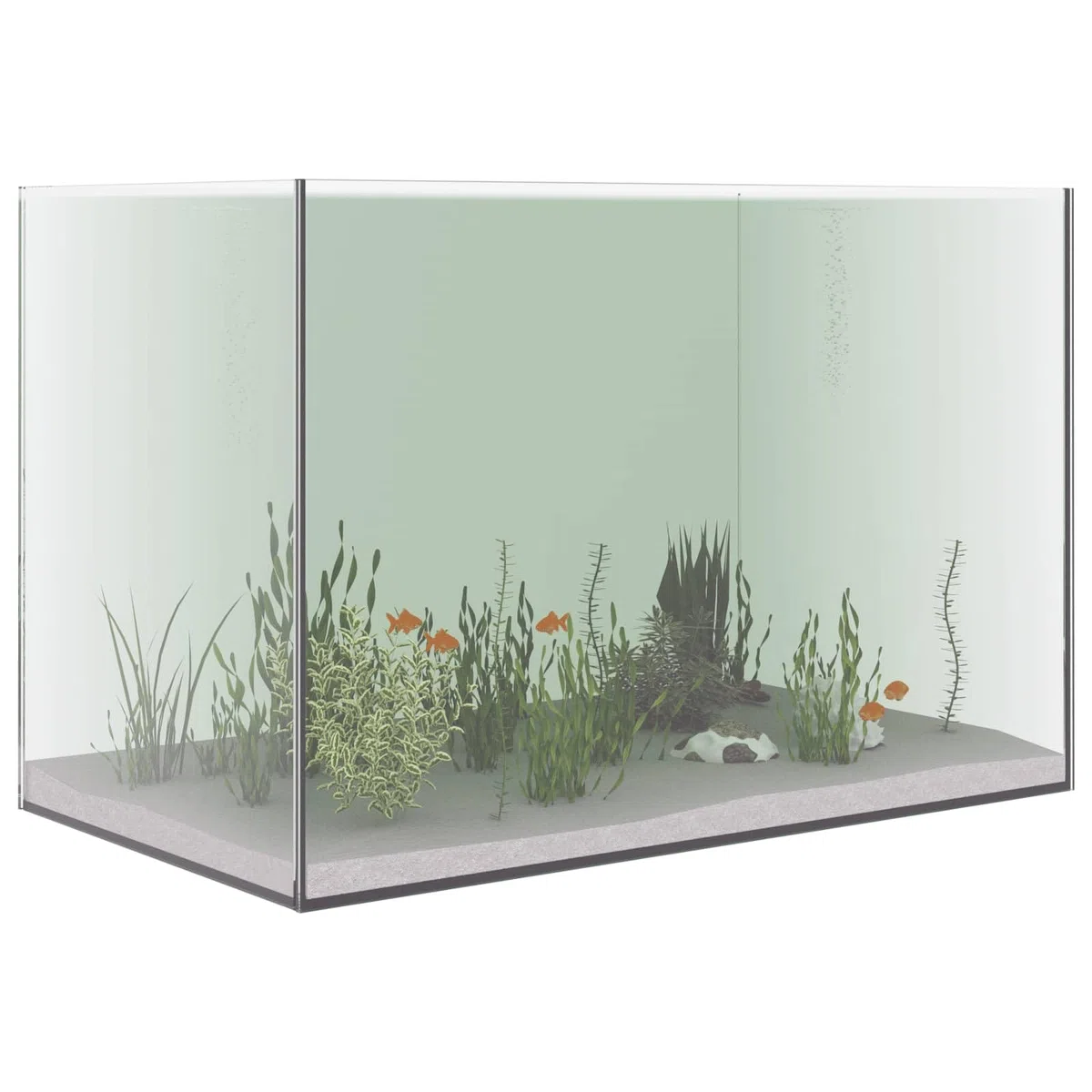 Aquarium 60 x 35 x 40 cm Glasbecken Rechteckig Glaskasten für Fische und Pflanzen Transparent