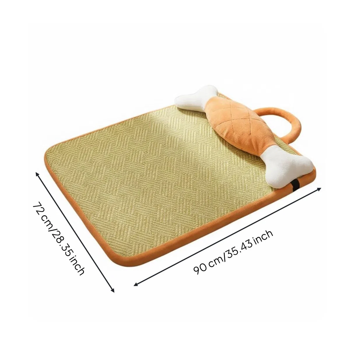 Hundekühlbett Hundebett Hundematte Haustierbett Liegekissen mit Pflegeleichter Waschbarer Oberfläche Weniger Haaranziehend Kühlende Funktion mit, XL 90 72cm, Knochen-Kühlmatte