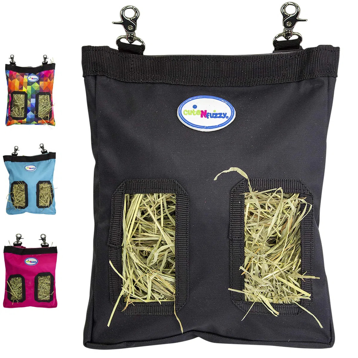Kleintierfutterstation für Meerschweinchen und Kaninchen, 1000D Nylon, Small, schwarz