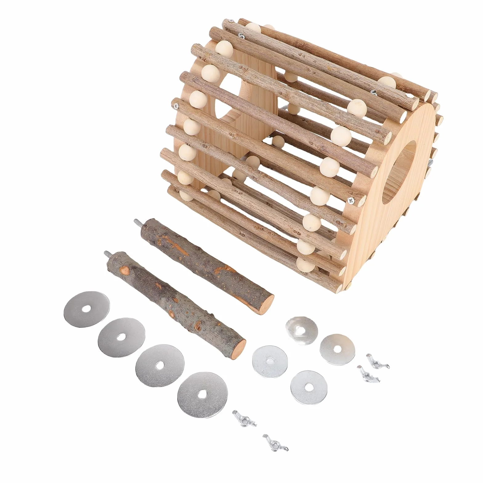 Vogelkäfig-Kletterspielzeug aus Holz, Vogelkletterleiter aus Kiefernholz für Papageien und Kleine Vögel, Fördert Körperliche Bewegung und Geistige Stimulation, Perfekt für Vogelkäfige, 20 X