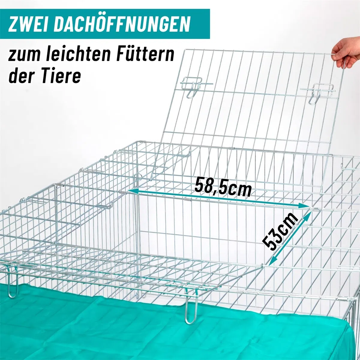 VOSS.PET Welpenauslauf, Auslauf, Freilauf XL für Kaninchen, Hasen, 216x112x66cm