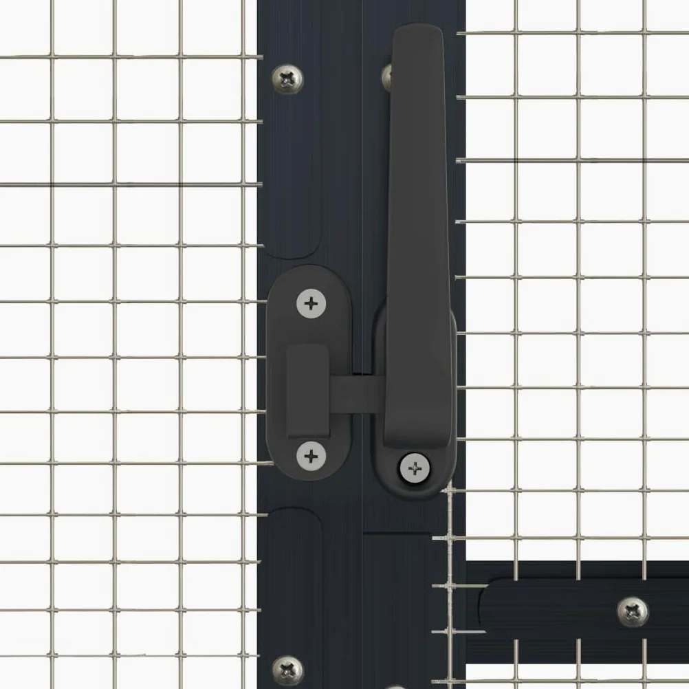 Voliere Anthrazit aus Aluminium, 179 x 100 x 185 cm, vogelkäfig mit Gitter und Dach, für Garten Balkon Zimmer, geeignet für wellensittich, papagei, kanarienvogel, nymphensittich