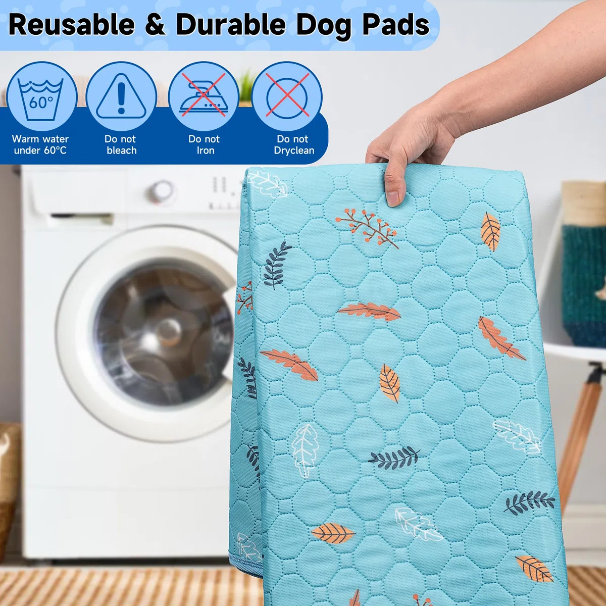 Sunheir Waschbare Meerschweinchen-Pads, 61 x 121,9 cm, wasserdicht, wiederverwendbar, für Meerschweinchen, Käfigeinlagen, saugfähige Trainingsmatte für Kleintiere, Meerschweinchen, Kaninchen, Hamster,