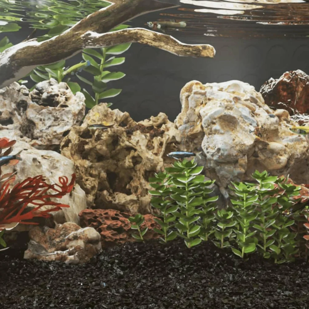 Drachensteine Aquariumdekoration 25 kg Grau 10-40 cm Natürliche Steine mit Versteck für Garnelen und Fische, Aquascaping Deko für Süßwasser Nano Becken und Terrarium