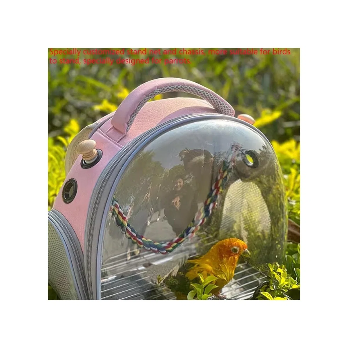 Rucksack für Papageien, Vogelkäfig, doppelte Schulter, transparent, Outdoor-Tasche, atmungsaktives Design für bequemen Papageientransport