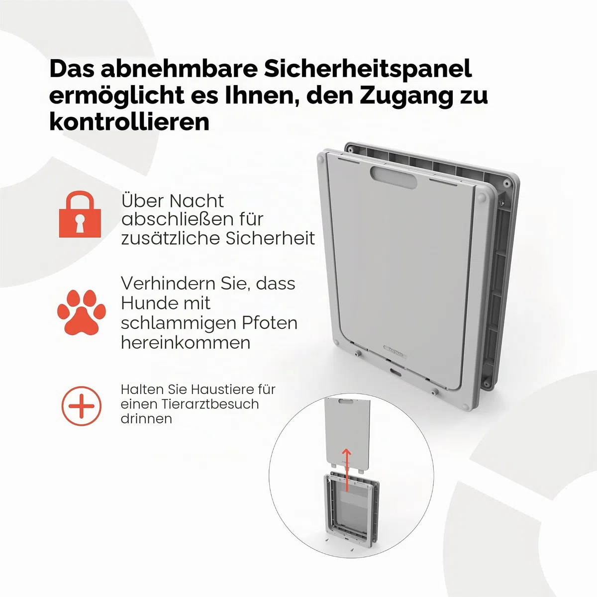 Dog Mate Verschließbare Mittlgroße Hundeklappe, (215), Weiß | Klappe für mittelgroße Hunde und große Katzen, für UPVC, Wand und Holz, Sicher für Haustiere