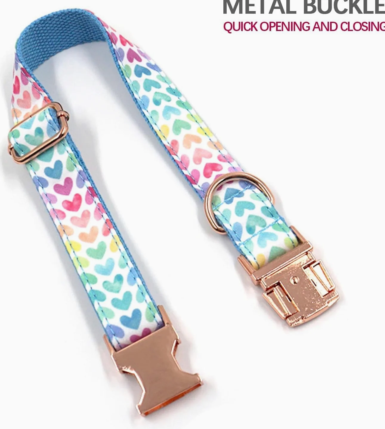 Hundehalsband, Personalisierte verstellbare Halsbänder for Hunde, süße Welpen for Jungen und Mädchen(Blue,Medium)