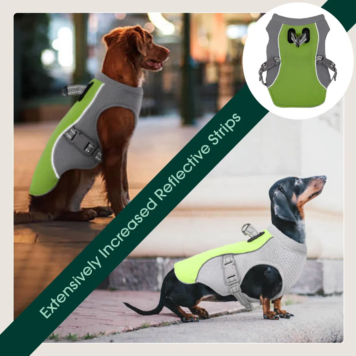 Kuoser Kühlweste für Hunde, Hundekühlungsmantel für heiße Sommertage, Atmungsaktive & Reflektierende Sicherheitsweste für Klein Mittel Hunde, Kühljacke für Aktivitäten Draußen Wandern Training