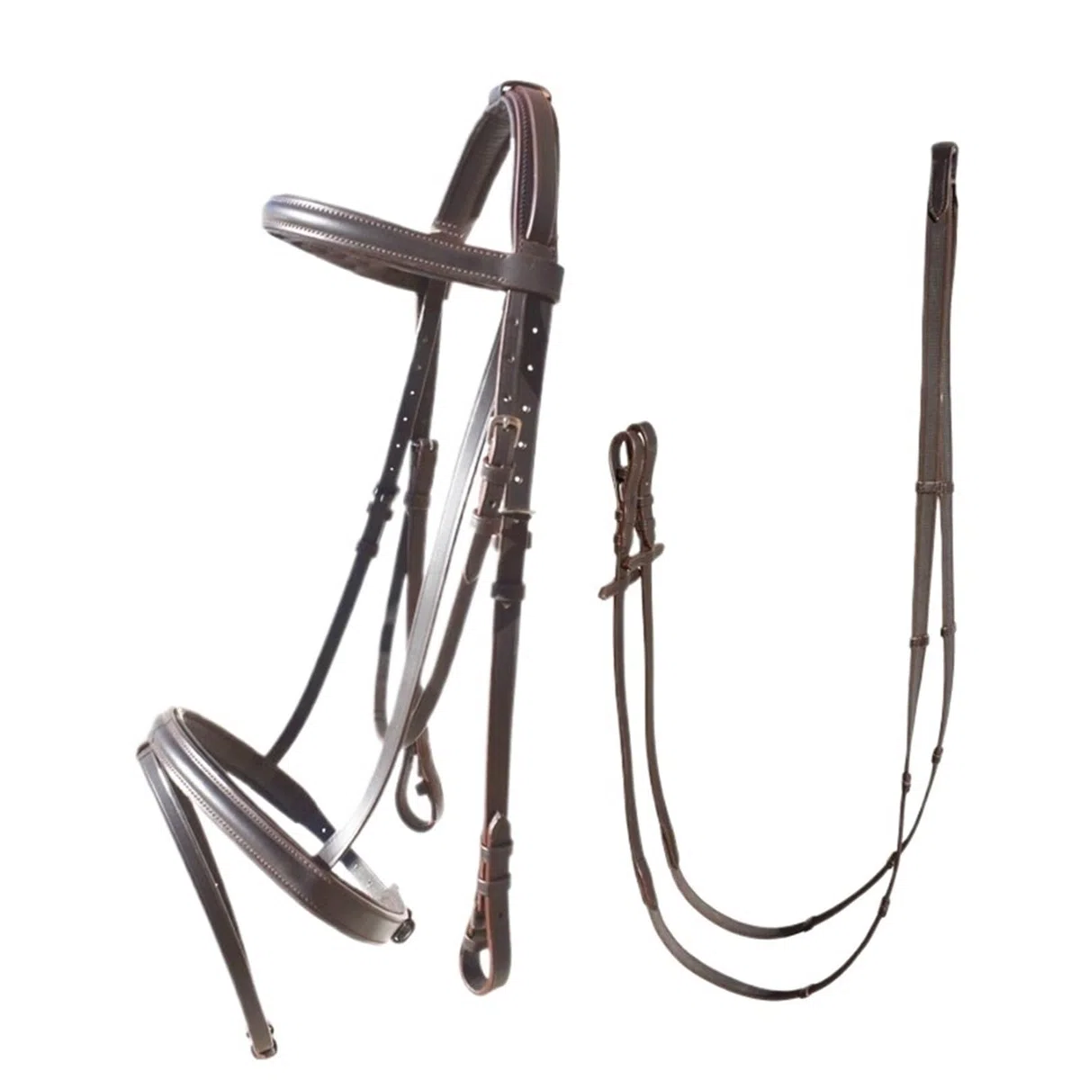 Halfter Für Pferde Leder mit rutschfestem Zügel, bequem(Brown)