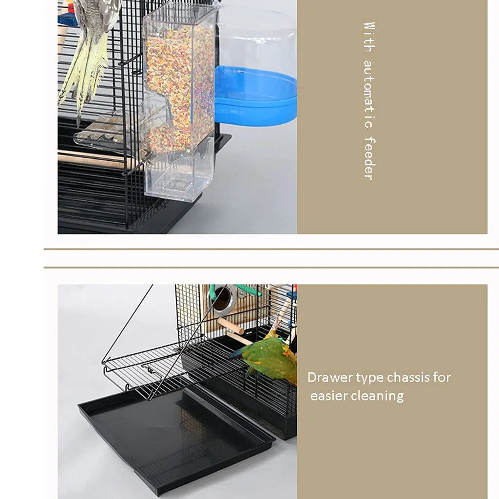Vogelkäfig Großer Vogelkäfig Metallkuppel Papageikäfig mit Zuchtbox und Feeder Vogelkäfig for Starling Budgien Kanarische Liebe Vögel Haustierzubehör