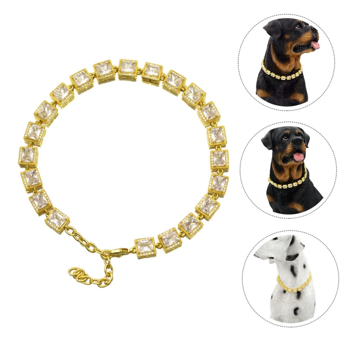 Supvox 4stücke Hundehalsband Aus Titanstahl Dekorative Hundekette Goldene Kubanische Glieder Für Kleine Und Mittelgroße Hunde Stilvolles Design Für Partys Und Besondere Anlässe