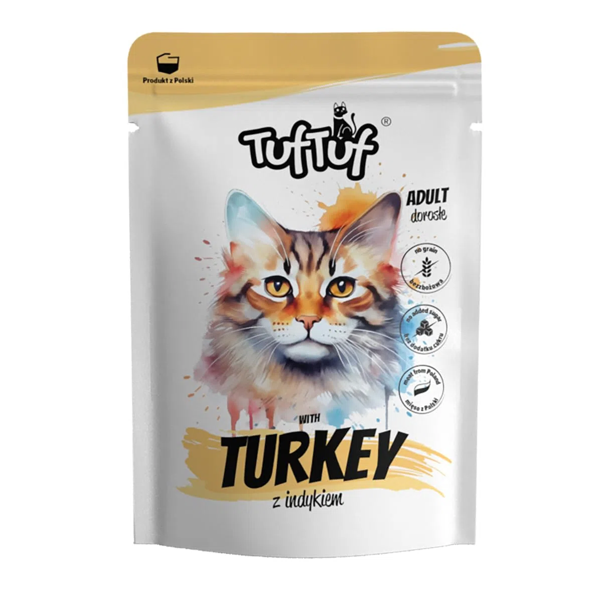 TufTuf Natürliches Nassfutter für Katzen,Katzefutter Nass, Mix, 40x100 g | nfutter futter - Mix - Beutel - 40x100g - Mahlzeit - 9% Rohprotein - getreidefrei - saftig