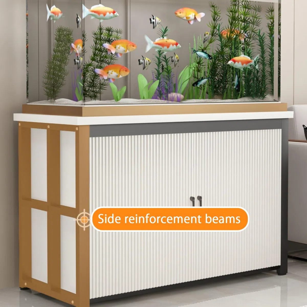 Aquarium mit Unterschrank, Aquariumständer Aquarium Unterschrank Aquarien Schrank, Hölzerne Fisch Tank Stand geeignet für Wohnzimmer Eingangsbereich(Schwarz,60x30cm/23.6x11.8in)