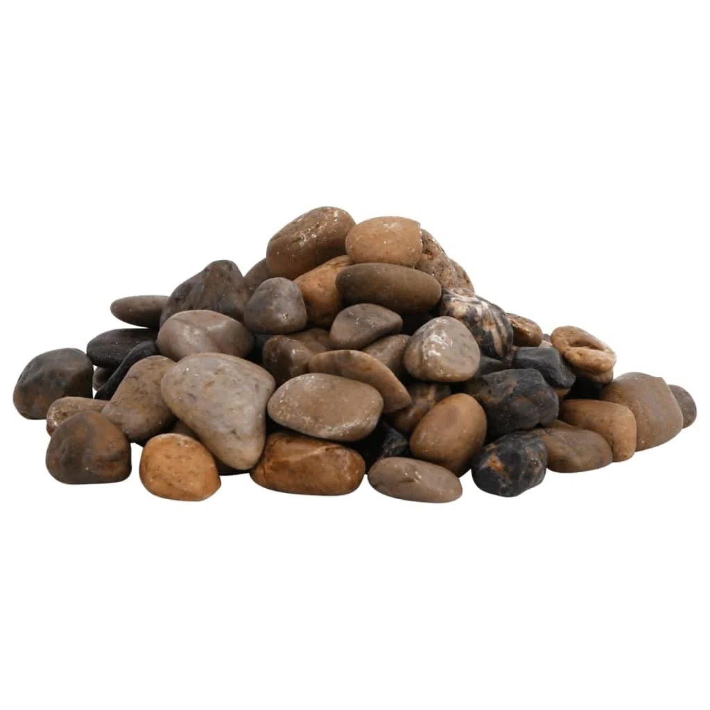 Polierte Kieselsteine 25 kg Mehrfarbig 2-5 cm natürlicher Stein für Aquarium Dekoration Deko Ornament mit Höhle Felsen und Versteck für Süßwasser Meerwasser Terrarium