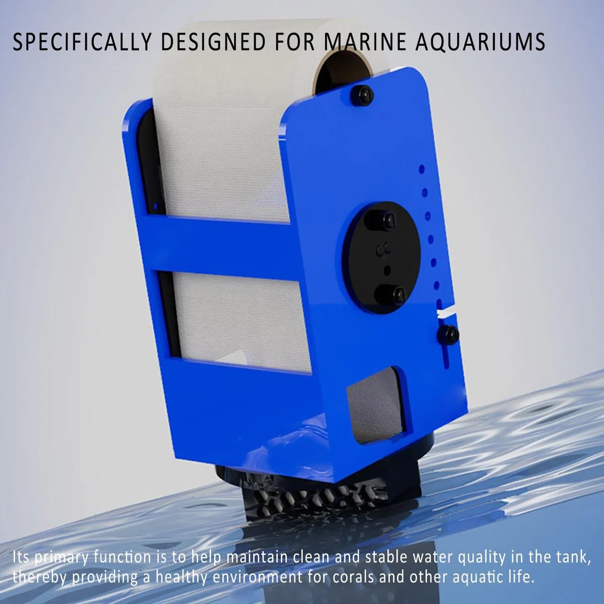 Aquarium Roller Filter, Hängende Filtertuchmaschine mit App-Steuerung, Smart Wasserstand Induktion, Einstellbare Geschwindigkeit, für 4800L Durchfluss Salzwassertank