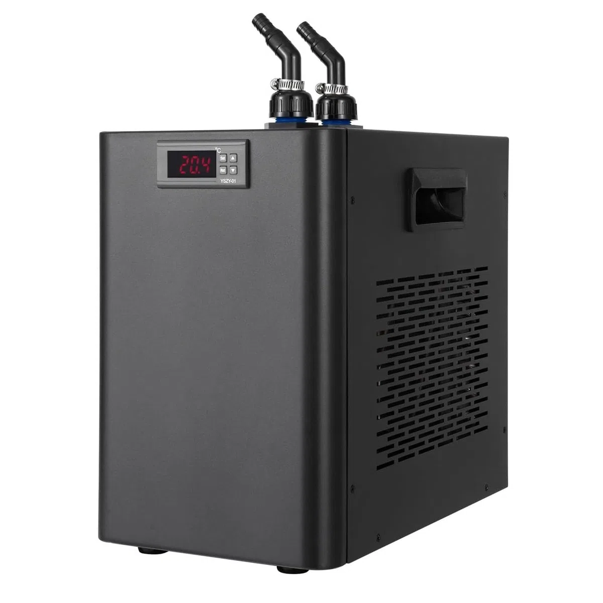 Aquarium-Kühler, leiser Titan-Kühler für Süß- und Salzwassertanks, 160–500 l Fassungsvermögen, geeignet für Quallen, Korallen und Garnelenanbau